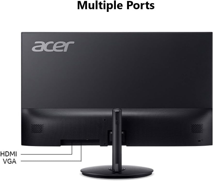 Acer SH242Y G0bih 23.8' IPS Full HD (1920 x 1080) Ultra-Thin Gaming Office Monitor | Adaptive-Sync Support (FreeSync Compatible) | Up to 120Hz Refresh | 1ms (VRB) | Adjustable Stand | HDMI & VGA Ports
