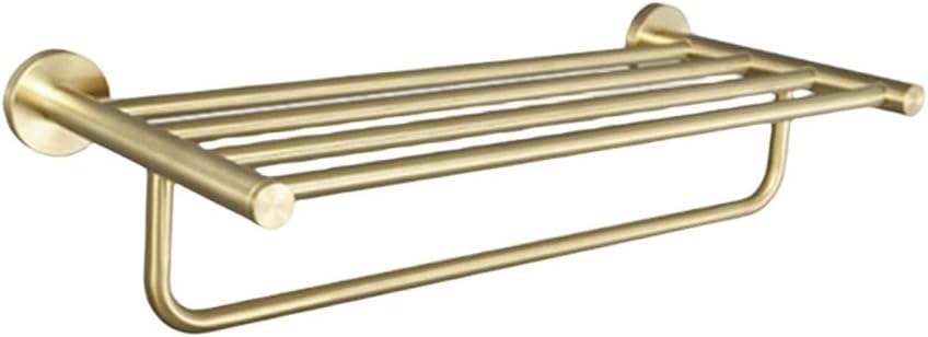 Towel Rack Brushed Gold Wall Mount Shelf Toilet Bathroom Hardware Paper Holder Towel Rack Rod Hanger Bathroom Accessories Single Towel Rack B