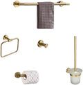 Brushed Gold Toilet Tissue Roll Paper Holder Towel Rack Bar Robe Coat Clothes Hook Brass Knurling Hardware Bathroom Accessories(Toilet Brush Holder)