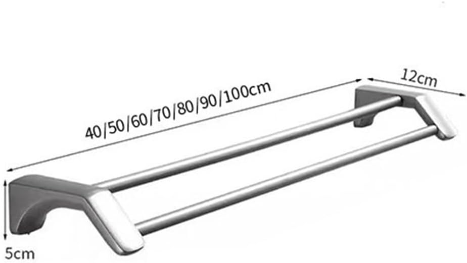 Shower Shelves Double Towel Bars for Bathroom, Stainless Steel Double Bath Towel Rod, Wall Mounted Towel Holder No Drilling Double Towel Rail Hanger Shower Storage Rack Shelf