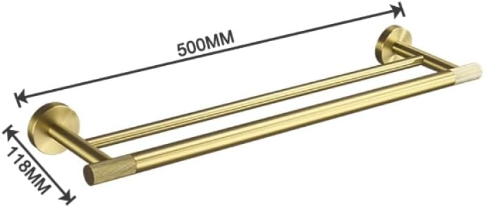 Gold Brushed Bathroom Accessories Hardware Set Towel Bar Rail Paper Holder Robe Hook Soap Dish Towel Hanger Shelf Toilet Brush,Double Towel Bar