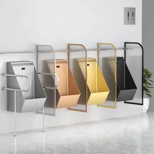 Commercial Stainless Steel Wall-Mounted Sensor Urinal - Anti-Odor Splash Design, Automatic Flush System for Men's Bathrooms, Sleek Silver Finish
