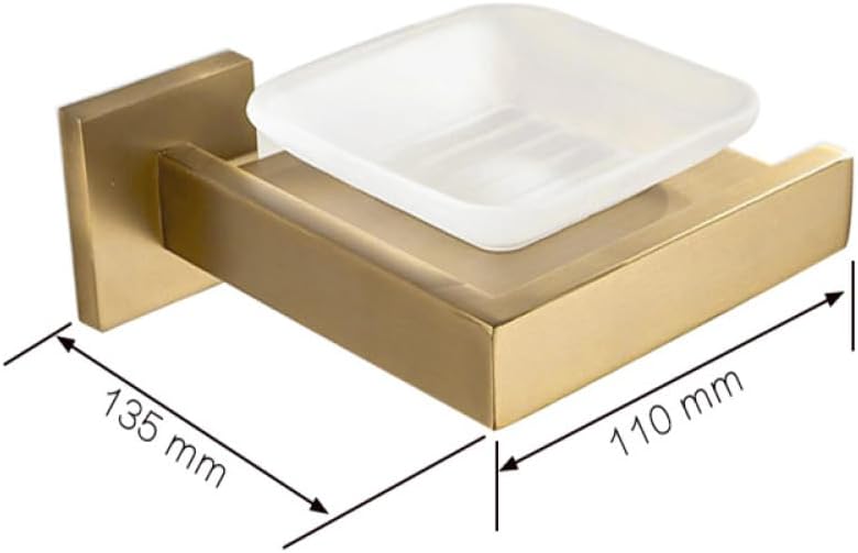 Brushed Gold Bathroom Accessories Hardware Towel Bar Rail Toilet Paper Holder Towel Rack Hook Soap Dish Toilet Brush,Soap Dish Holder