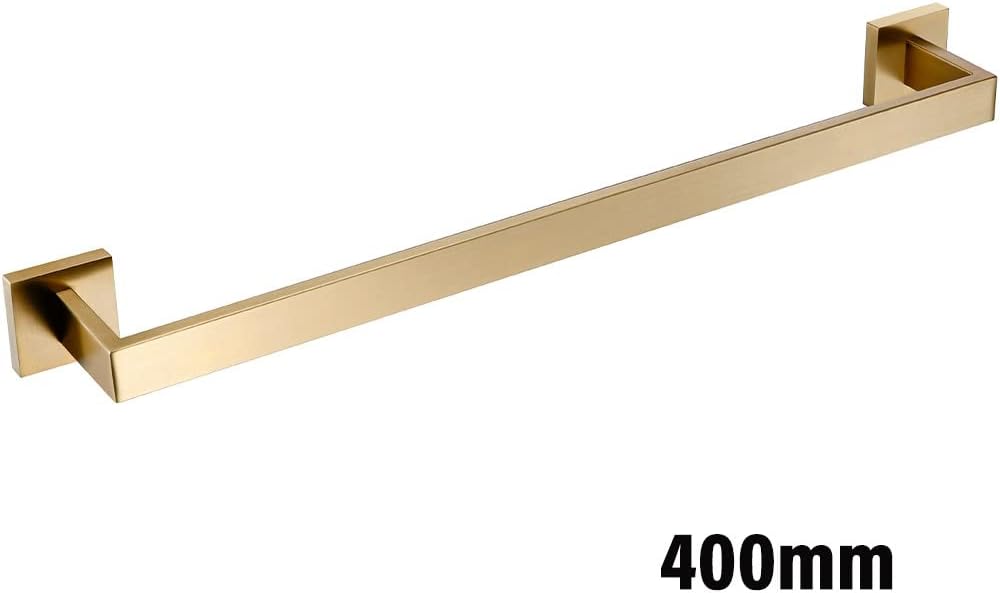 Brushed Gold Bathroom Accessories Set Toilet Brush Holder Toilet Paper Towel Bar Rail Rack Hanger Hook Soap Dish Hardware,Single Towel Rail 400