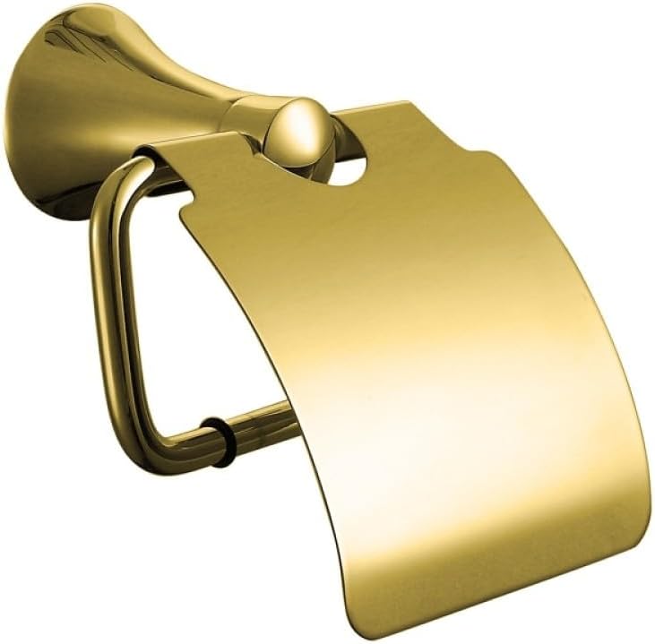 Bathroom Accessories Brass Gold Paper Holder Towel Ring Bar Glass Double Cup Dish Holder Restroom Fixtures,Paper Holder