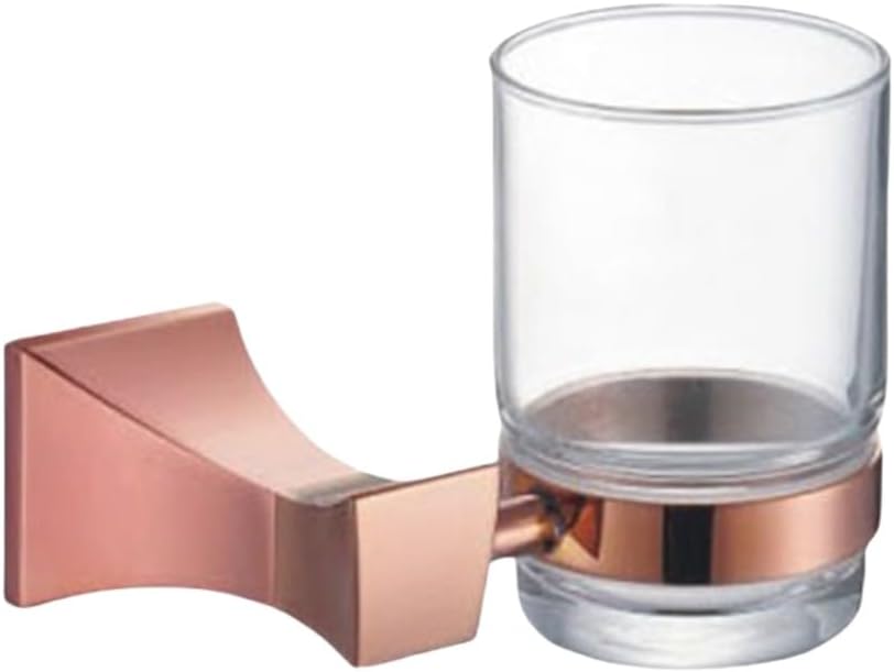 Bathroom Hardware Rose Gold Robe Hook Towel Rail Bar Rack Shelf Tissue Paper Toothbrush Holder Accessories.,Single Cup Holder