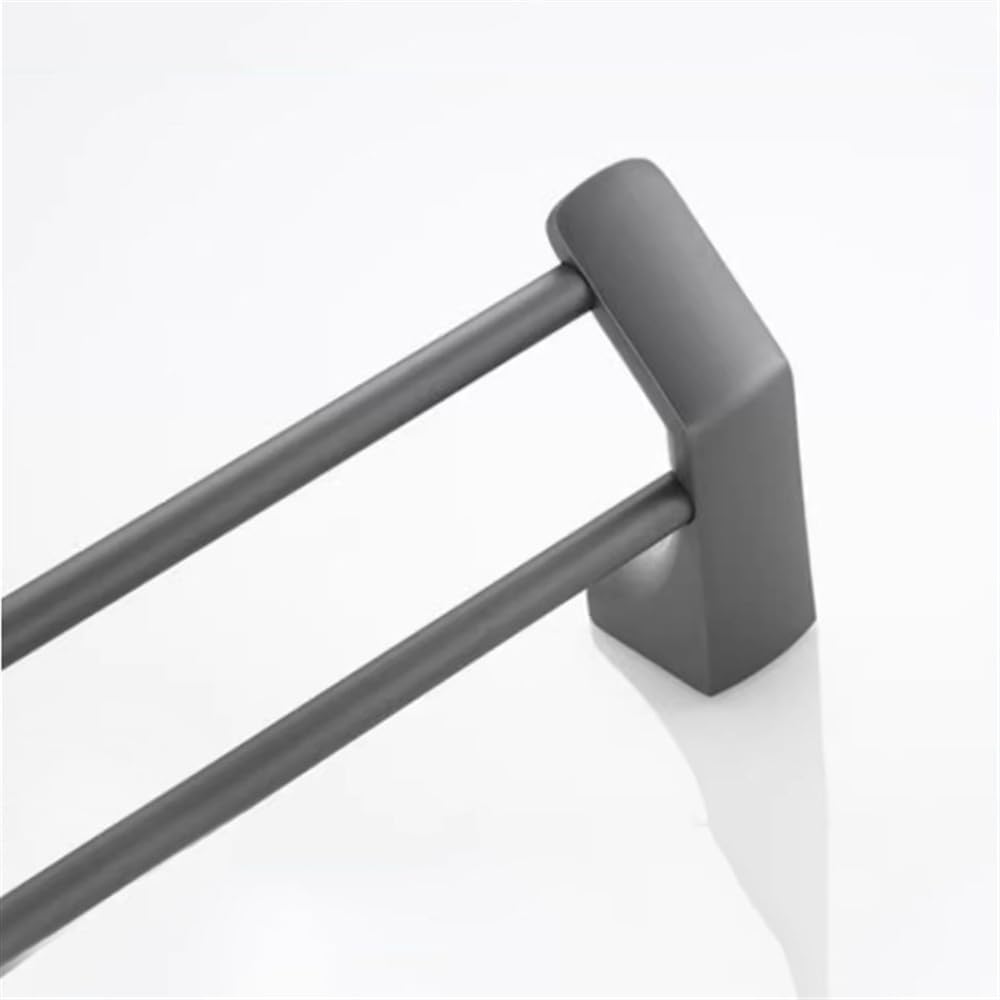 Shower Shelves Double Towel Bars for Bathroom, Stainless Steel Double Bath Towel Rod, Wall Mounted Towel Holder No Drilling Double Towel Rail Hanger Shower Storage Rack Shelf