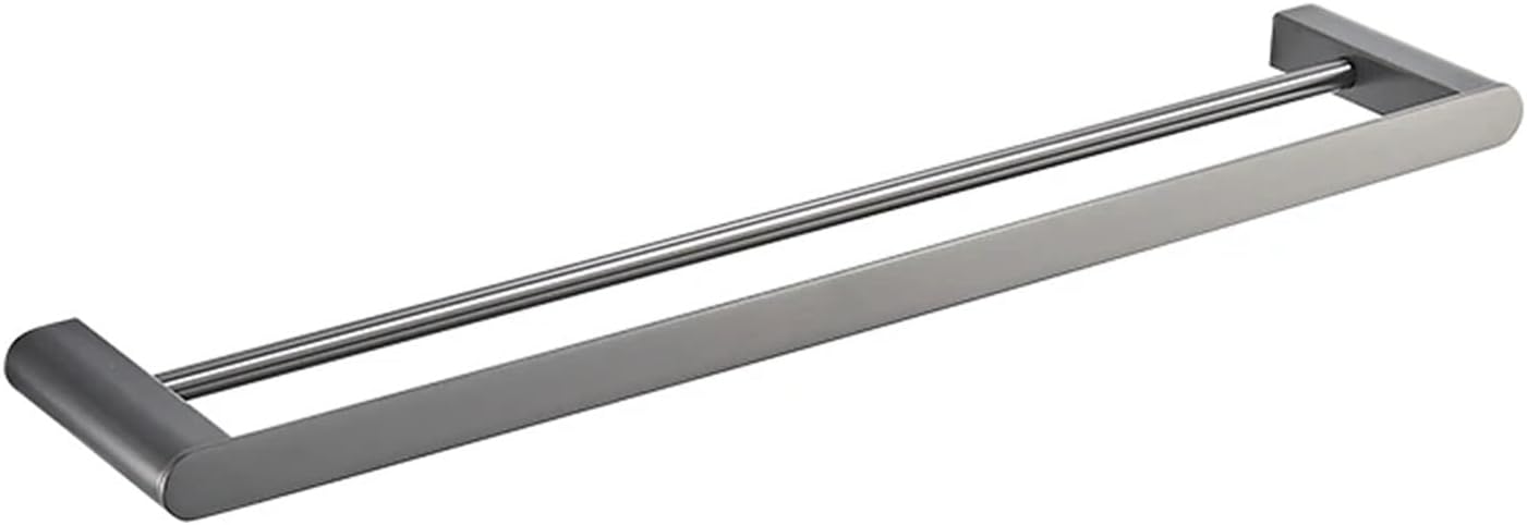 Gold Bathroom Double Towel Holder Stainless Steel Double Towel Rack Bath Towel Bar Bathroom Hardware Accessories Grey Black(60cm Grey)