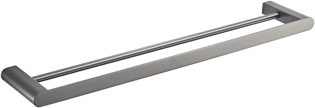 Gold Bathroom Double Towel Holder Stainless Steel Double Towel Rack Bath Towel Bar Bathroom Hardware Accessories Grey Black(60cm Grey)