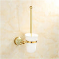 Bathroom Hardware Sets Gold Bathroom Shelf Towel Rack Towel Hanger Paper Holder Toilet Brush Holder Bathroom Hardware Towel Set,Single Towel Bar(Toilet Brush Holder)