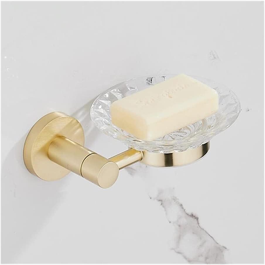 Gold Bathroom Accessories Set Towel Rail Shelf Hanger Paper Holder Toilet Brush Holder Bath Hardware Set Double Towel Rack for Bathroom and Kitchen,Soap Dish