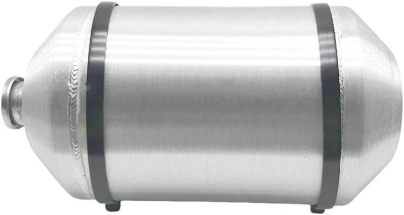 JSD 6.3 Gallons 10' x 18' Aluminum Spun Round Gas Tank Fuel Cell Tank 1/4' NPT Outlet- For Lawn Mowers,Generators and Other Outdoor Power Equipment