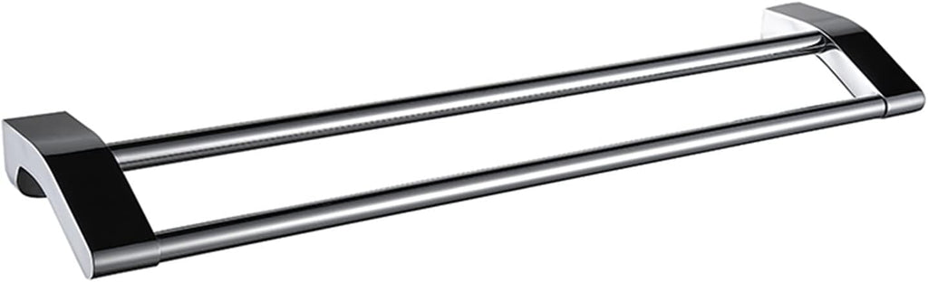 KETTEL Chrome Bathroom Hardware Set， Gold Holder Bathroom Accessories，Wall-Mounted Bathroom Rack Accessory Set，Fixtures Accessories Kit (Color : Double Towel bar)