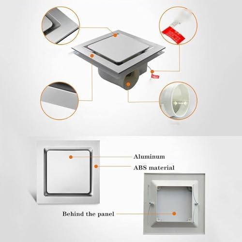 10' Ducted Exhaust Fan - Silent Kitchen/Bathroom Ventilation, 40W, Stylish White/Silver/Gold, Efficient Air Circulation, Home Airflow Solution, Ceiling Mounted