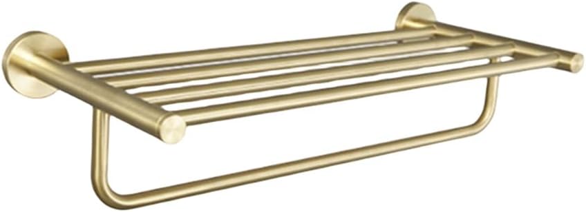 Towel Rack Brushed Gold Wall Mount Shelf Toilet Bathroom Hardware Paper Holder Towel Rack Rod Hanger Bathroom Accessories Single Towel Rack B
