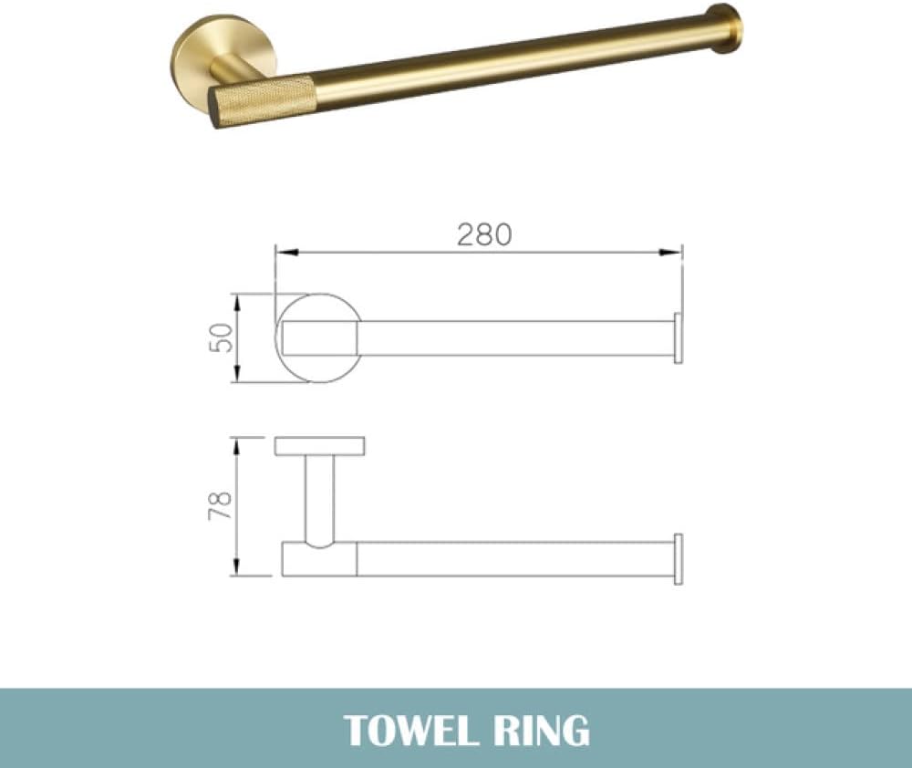 Gold Brushed Bathroom Accessories Hardware Set Towel Bar Rail Paper Holder Robe Hook Soap Dish Towel Hanger Shelf Toilet Brush,Single Towel Bar(Towel Hanger)