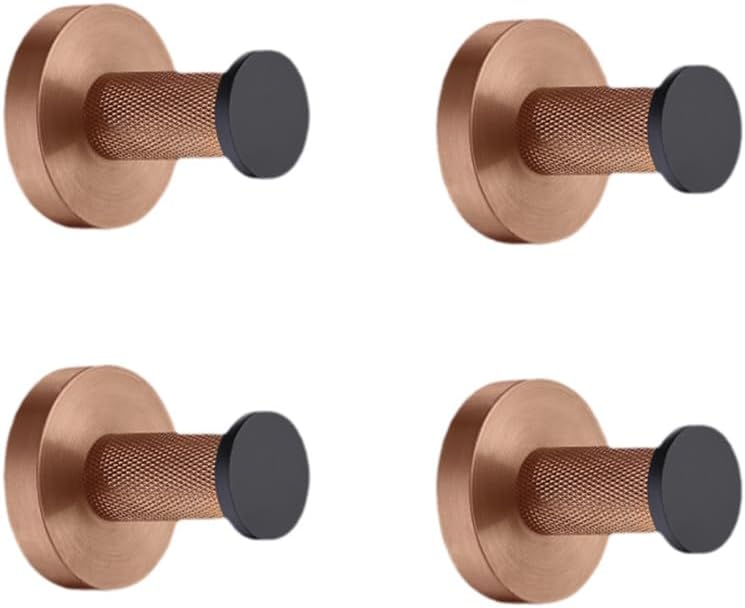 Rose Gold Matte Black Stainless Steel Bathroomardware Set Modernccessories foromeécor Towel Rack Toilet Paperolder Ring Brush Stylish Fixtures(4 Pcs Robe Hook)