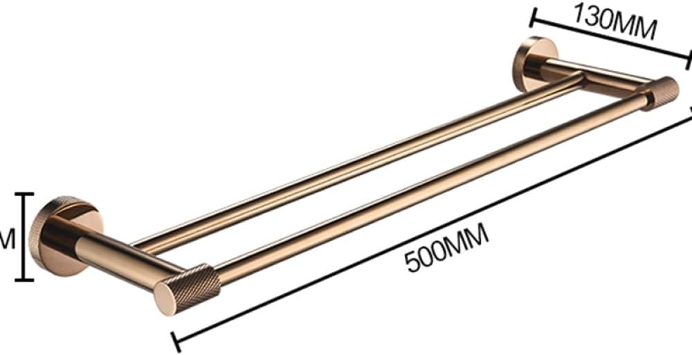 Rose Gold Stainless Steel Wall Hook Toilet Paper Holder Towel Bar Bathroom Accessories,Double Towel Bar
