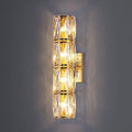 Dimmable Luxury Gold Crystal Wall Lamp - Elegant Stainless Steel Bathroom Sconce, Anti-Rust Silver Fixture, H-20CM Modern Lighting Decor for Stylish Spaces