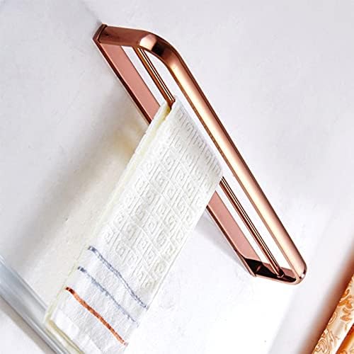 Rose Gold Towel Storage Rail Luxury Wall Mounted Bathroom Towel Rack with Brass Double Towels Rail Holder Stylish Bathroom Accessory for Kitchen and Bathroom (Single Towel Bar)
