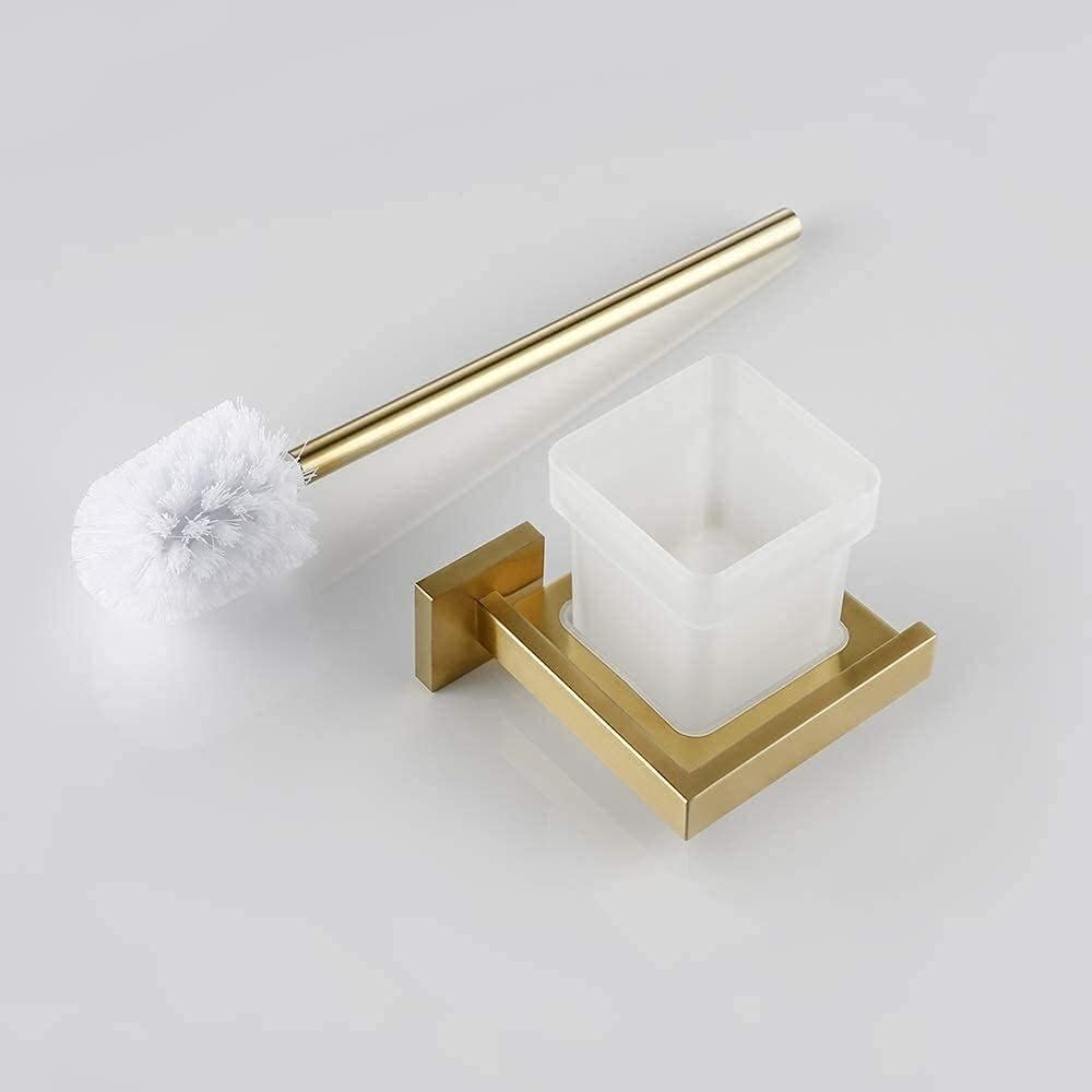 Generic Towel Rack Multi-Function Towel Rack Home Towel Shelf with Wall Mounted Gold Polished Towel Bathroom Accessory Storage/Toiletbrush Holder Set It's so Kind of You