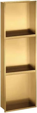 Shower Niche, 304 Stainless Steel Recess Shower Niche Alcove Recess Waterproof Storage Easy Installation for Bathroom Renovations Durable and Lightweight,Silver,Gold