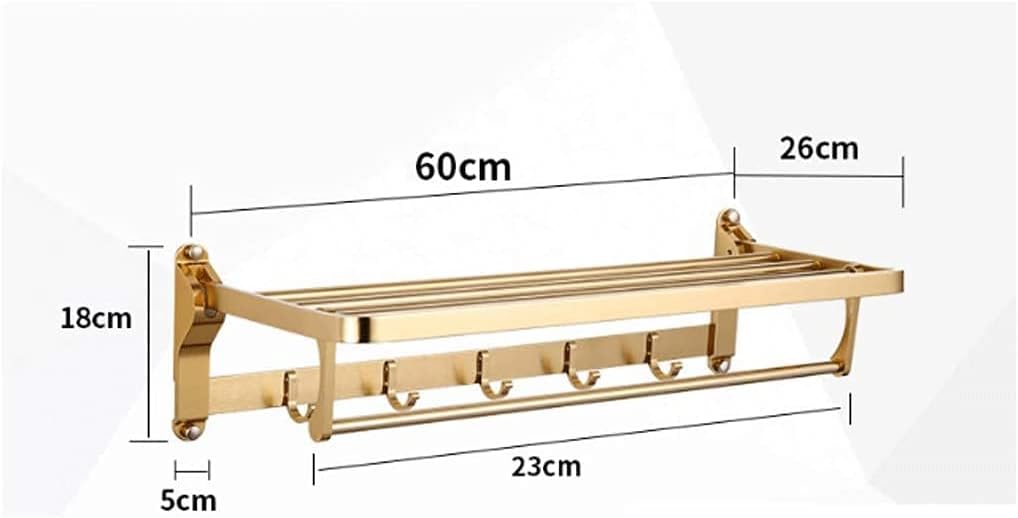 Towel Rack Towel Rails Antique Brass Bath Towel Rack Wall Mounted Towel Rail Bathroom Towel Holder Double Towel Shelf Bathroom Accessories Bathroom Towel Shelf,Gold