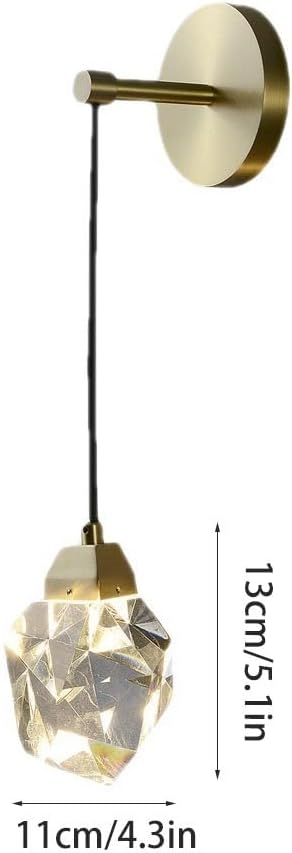 Wall Light Adjustable Hanging Wire Wall Sconce Modern Gold All Copper Base Wall Lamp Bedroom Bedside Lighting Fixtures Bathroom Vanity Pendant Lights for Restaurant Hallway House