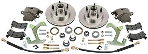 Speedway Motors 1949-54 Chevy Car/53-62 Corvette Front Disc Brake Conversion Kit: 11' Vented Rotors, 2.5' Piston Calipers, 5x4.75' Bolt Pattern, Enhances Classic Chevy Braking Performance