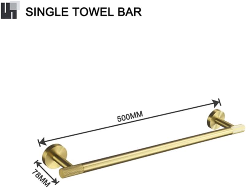 Brushed Gold Brass Bathroom Accessories Set - Hand Towel Bar, Toilet Paper Holder, Robe Hook - Elegant Wall-Mounted Knurling Design for Modern Home Decor & Luxury Bathroom Style
