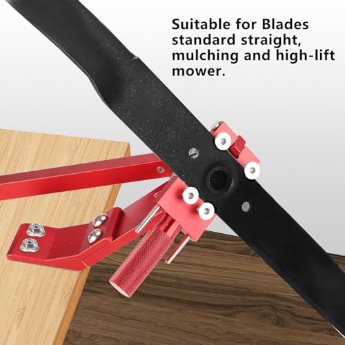 Lawn Mower Blade Sharpener 5005 | Adjustable 15°-45° Angle Tool, Ergonomic Grinder for Straight Blades, Quick Cutting Kit for Homeowners & Landscapers (RED)