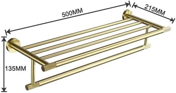 Brushed Gold Brass Knurling Wall Mount Bathroom Accessories Set Hand Towel Bar Rack Toilet Roll Paper Holder Robe Hook Hanger(Towel Rack)