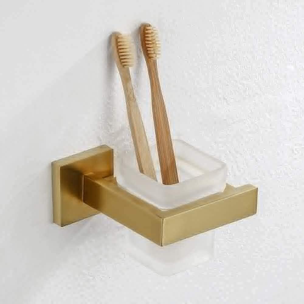 Generic Towel Rack Multi-Function Towel Rack Home Towel Shelf with Wall Mounted Gold Polished Towel Bathroom Accessory Storage/Toothbrush Holder Set It's so Kind of You