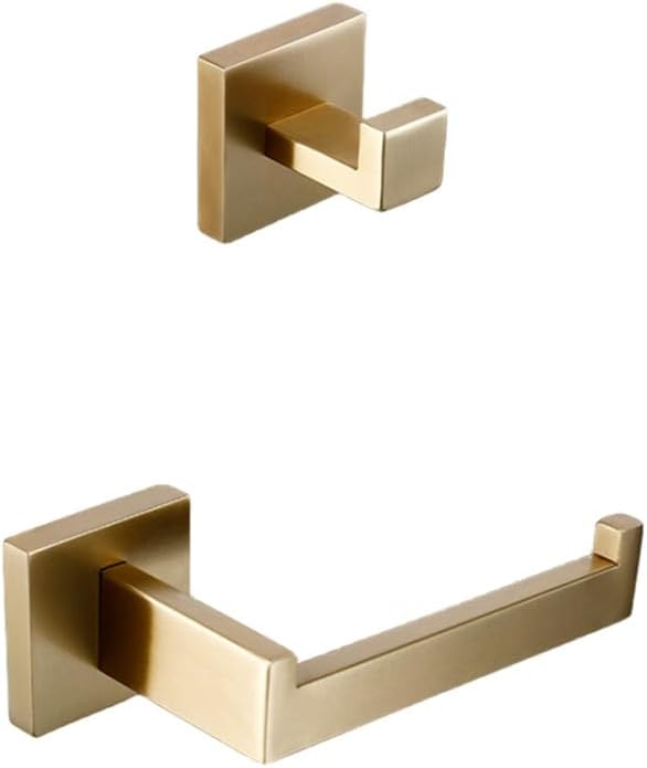 Towel Rack Matte Gold Towel Rail 304 Stainless Steel Towel Rail Double Towel Rail Paper Holder Tissue Holder Toilet Brush Holder Towel Rail A