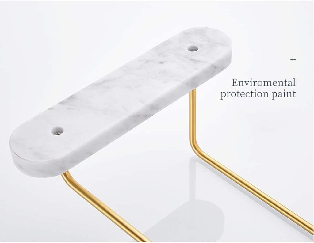 Towel Racks Nordic Creativity Towel Bar Marble Brass Towel Rail Bathroom Towel Holder Wall Mounted Towel Rack Gold Towel Hanger Organizer (Color : B-Double Bar)