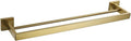 Stainless Steel Double Towel Bars Square Rack Holder Wall Mounted Bathroom Accessories Brushed(Brushed gold)