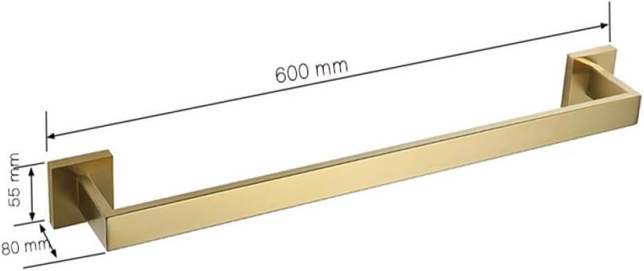Brushed Gold Bathroom Accessories Hardware Towel Bar Rail Toilet Paper Holder Towel Rack Hook Soap Dish Toilet Brush,Single Towel Bar
