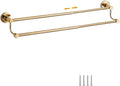 Bathroom Retractable Towel Double Bar Black, Chrome Towel Rack Extended Drying Towel Hanging Bar Gold, Nickel EL81024D(Gold)