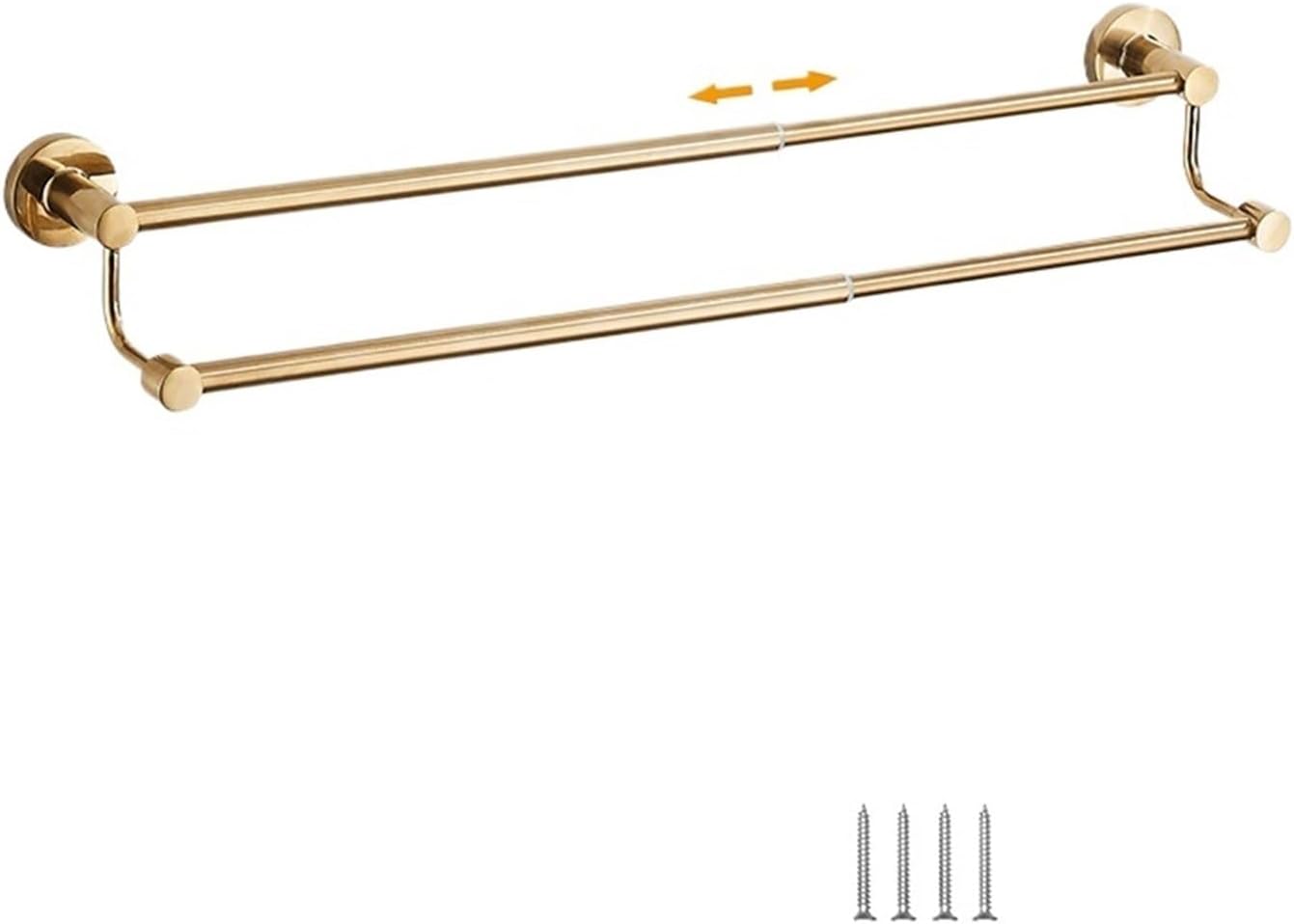 Bathroom Retractable Towel Double Bar Black, Chrome Towel Rack Extended Drying Towel Hanging Bar Gold, Nickel EL81024D(Gold)