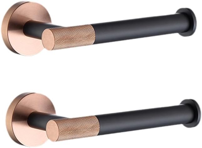 Rose Gold Matte Black Stainless Steel Bathroomardware Set Modernccessories foromeécor Towel Rack Toilet Paperolder Ring Brush Stylish Fixtures(2 Pcs Paper Holder)