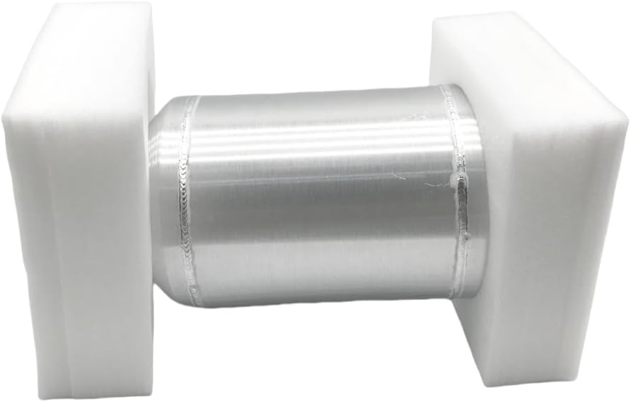 JSD 6.3 Gallons 10' x 18' Aluminum Spun Round Gas Tank Fuel Cell Tank 1/4' NPT Outlet- For Lawn Mowers,Generators and Other Outdoor Power Equipment