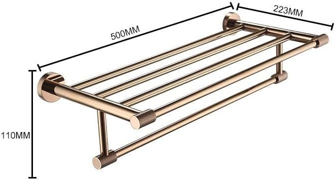 Glossy Rose Gold 304Stainless Steel Beautiful Wall Hook Toilet Paper Holder Towel Bar Bathroom Accessories(Towel Rack)