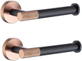 Rose Gold and Black Bathroom Accessories Hardware Towel Bar Rail Rack Toilet Paper Holder Towel Robe Hook Soap Dish Toilet Brush,2 PCS Paper Holder