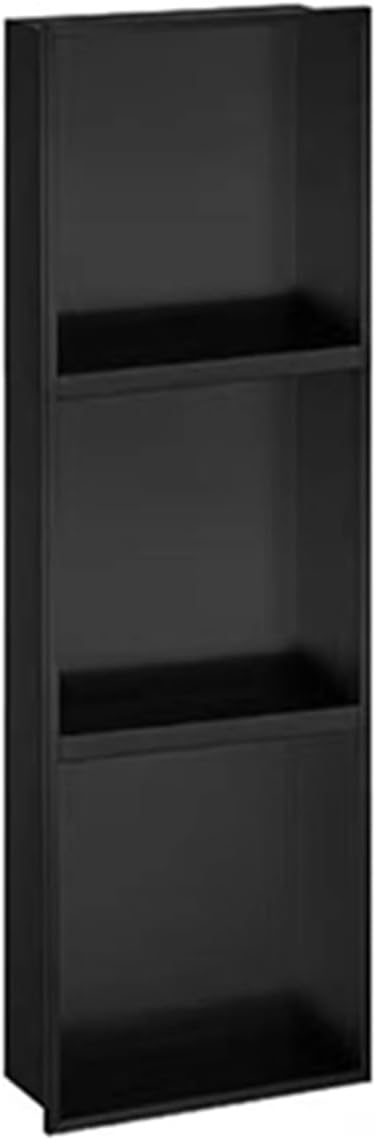 Shower Niche, 304 Stainless Steel Recess Shower Niche Alcove Recess Waterproof Storage Easy Installation for Bathroom Renovations Durable and Lightweight,Silver,Black