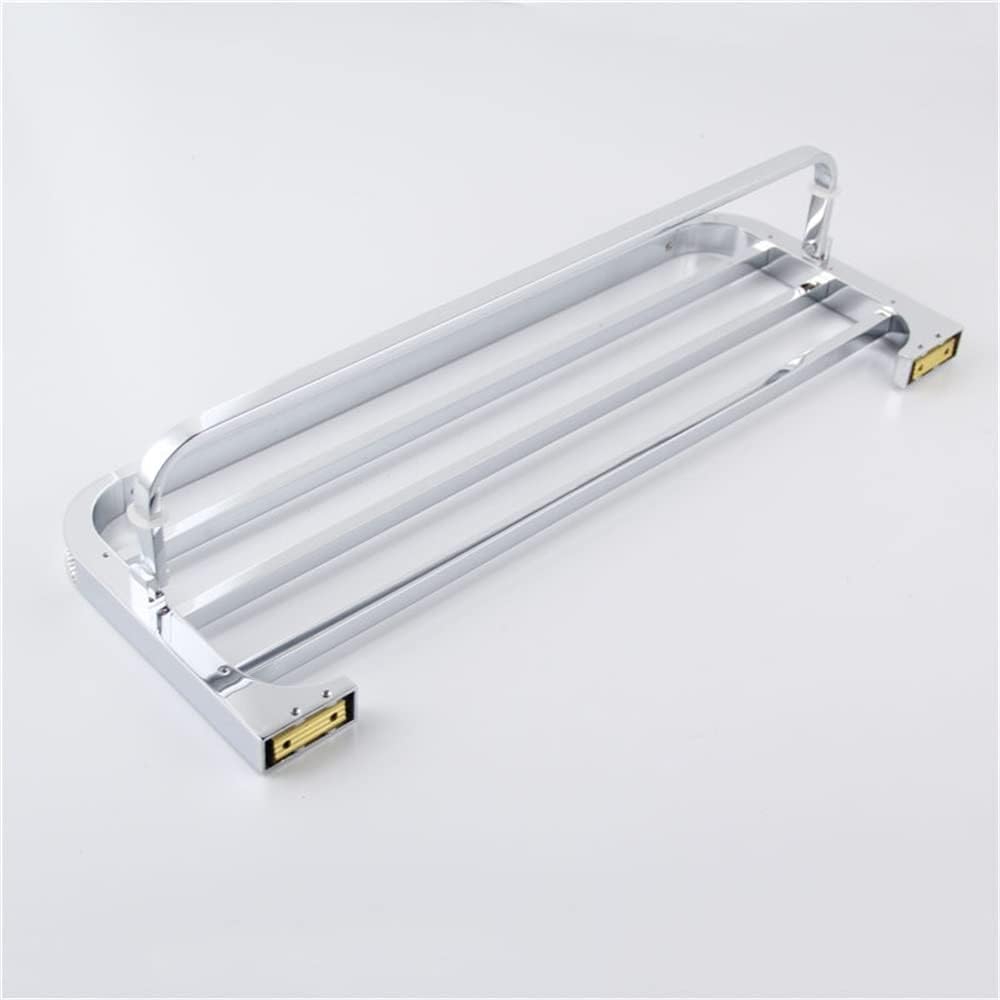 Crystal Gold Chrome Bathroom Hardware, Towel Holder, Double Layer Rail Rack Bar Toilet Bath Shelf Kitchen Accessories Bathroom (Color : Chrome)