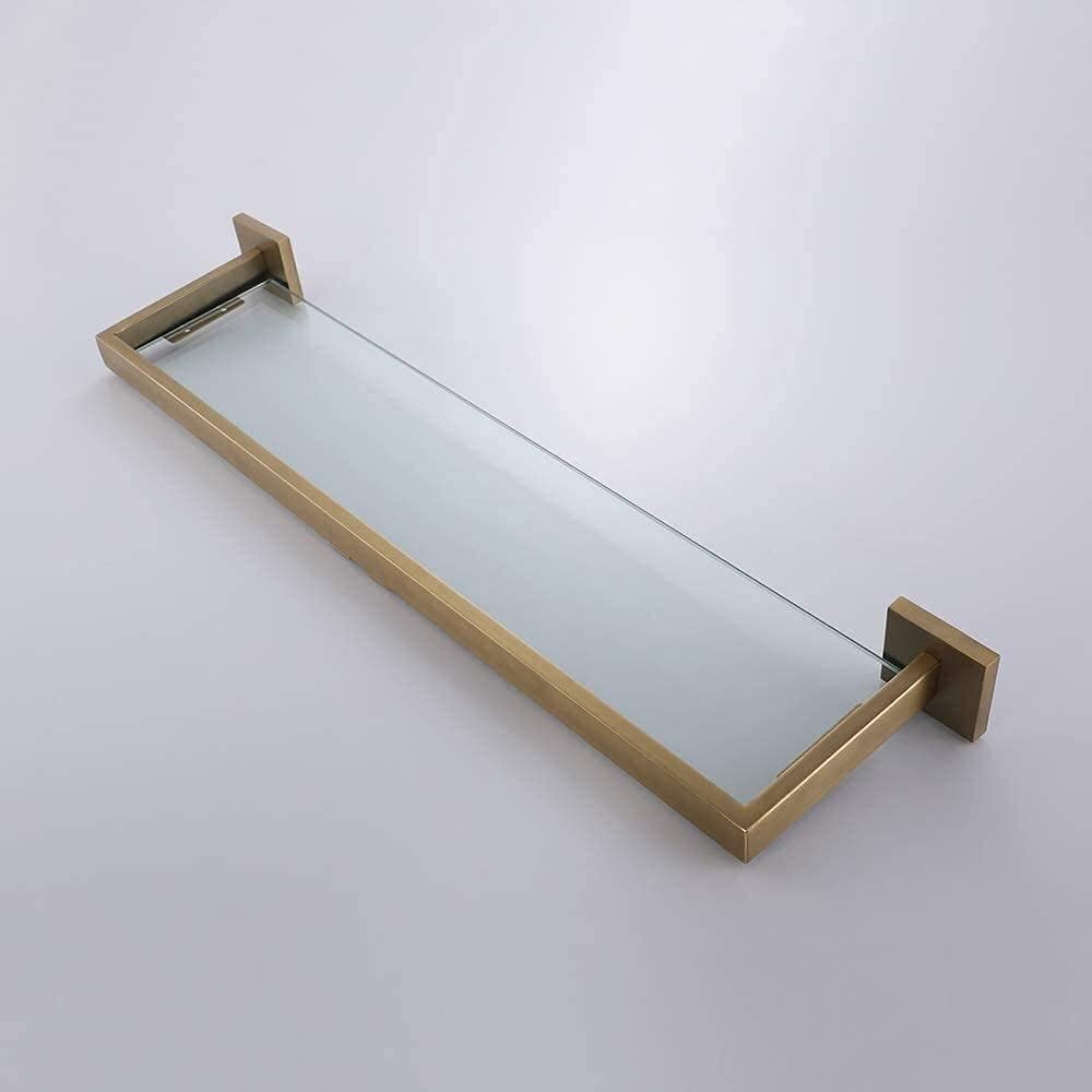 Generic Towel Rack Multi-Function Towel Rack Home Towel Shelf with Wall Mounted Gold Polished Towel Bathroom Accessory Storage/Glass Shelf It's so Kind of You
