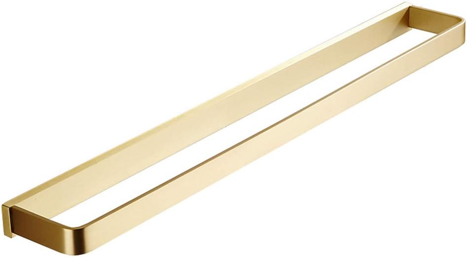 Wall Mounted Towel Rack Brass Towel Shelf Made Brushed Finish Double Rail Holder for Hotel Bathroom Storage Rack Gold