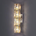 Luxury Gold Cylindrical Crystal Wall Lamp - Dimmable Stainless Steel Bathroom Sconce, Anti-Rust Mount, Elegant Lighting for Home Decor (Silver, H-20CM)