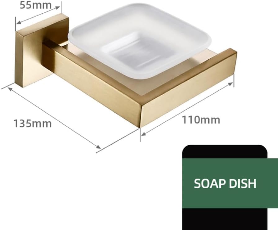 Towel Rack Matte Gold Towel Rail 304 Stainless Steel Towel Rail Double Towel Rail Paper Holder Tissue Holder Toilet Brush Holder Towel Rail A