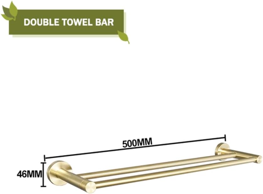 Towel Rack Brushed Gold Wall Mount Shelf Toilet Bathroom Hardware Paper Holder Towel Rack Rod Hanger Bathroom Accessories Single Towel Rack B